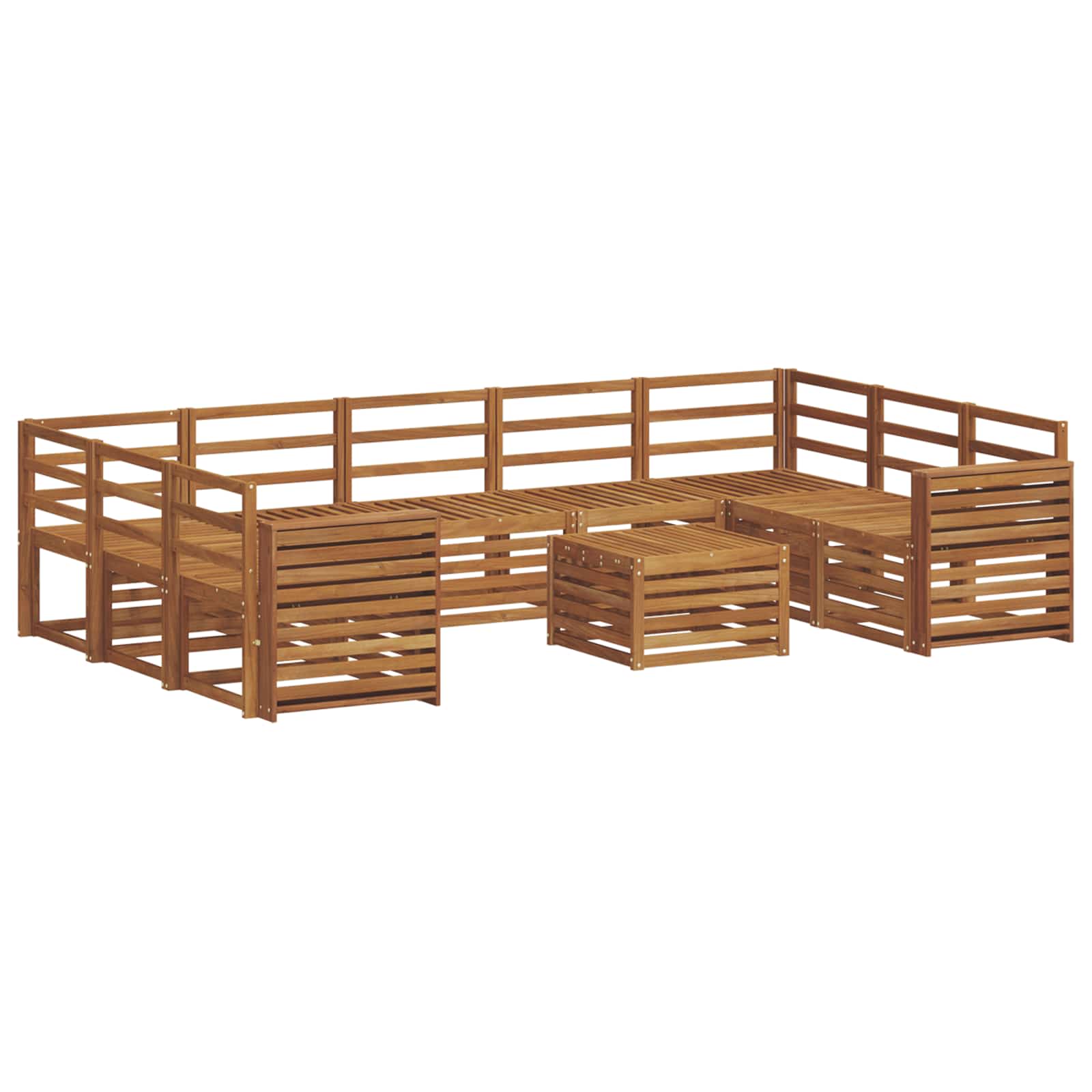 vidaXL Outdoor Sofa Set 10 pcs Natural 2