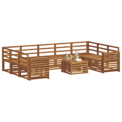 vidaXL Outdoor Sofa Set 10 pcs Natural 3