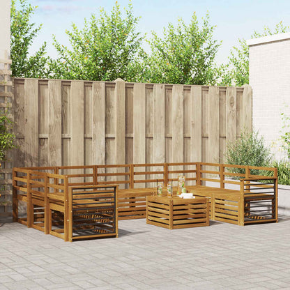 vidaXL Outdoor Sofa Set 10 pcs Natural 1