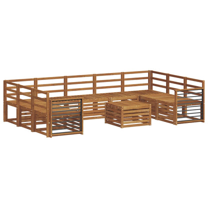 vidaXL Outdoor Sofa Set 10 pcs Natural 2