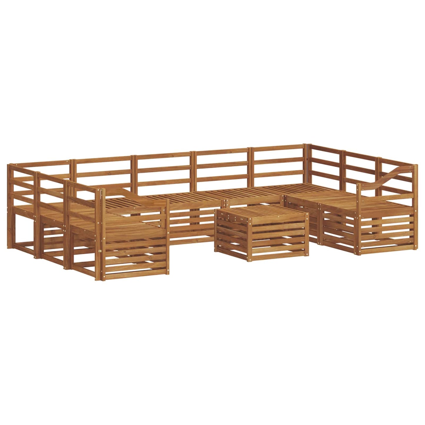 vidaXL Outdoor Sofa Set 10 pcs Natural 2