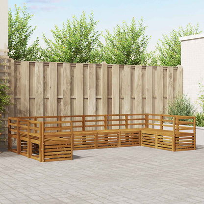 vidaXL Outdoor Sofa Set 10 pcs Natural 1