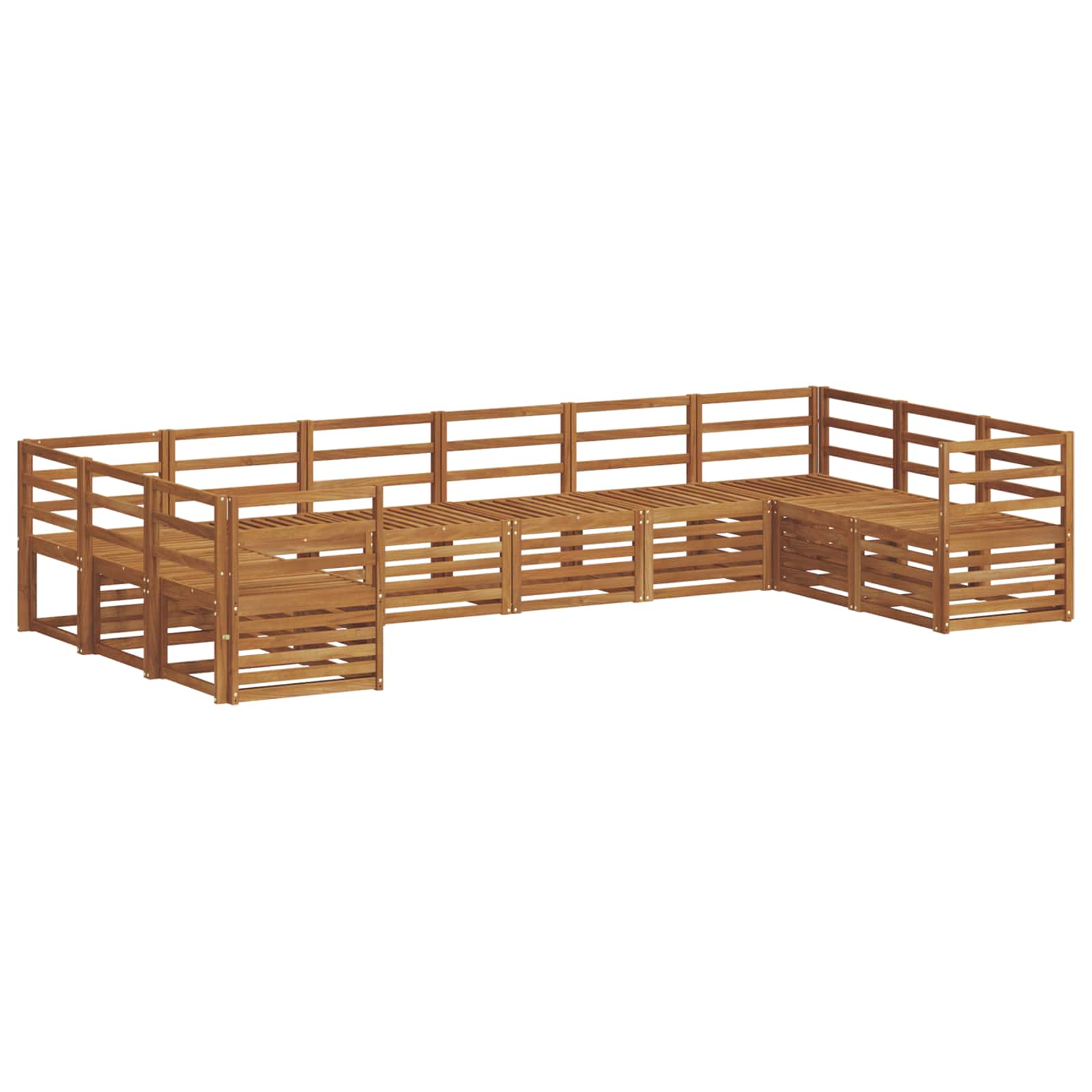 vidaXL Outdoor Sofa Set 10 pcs Natural 2