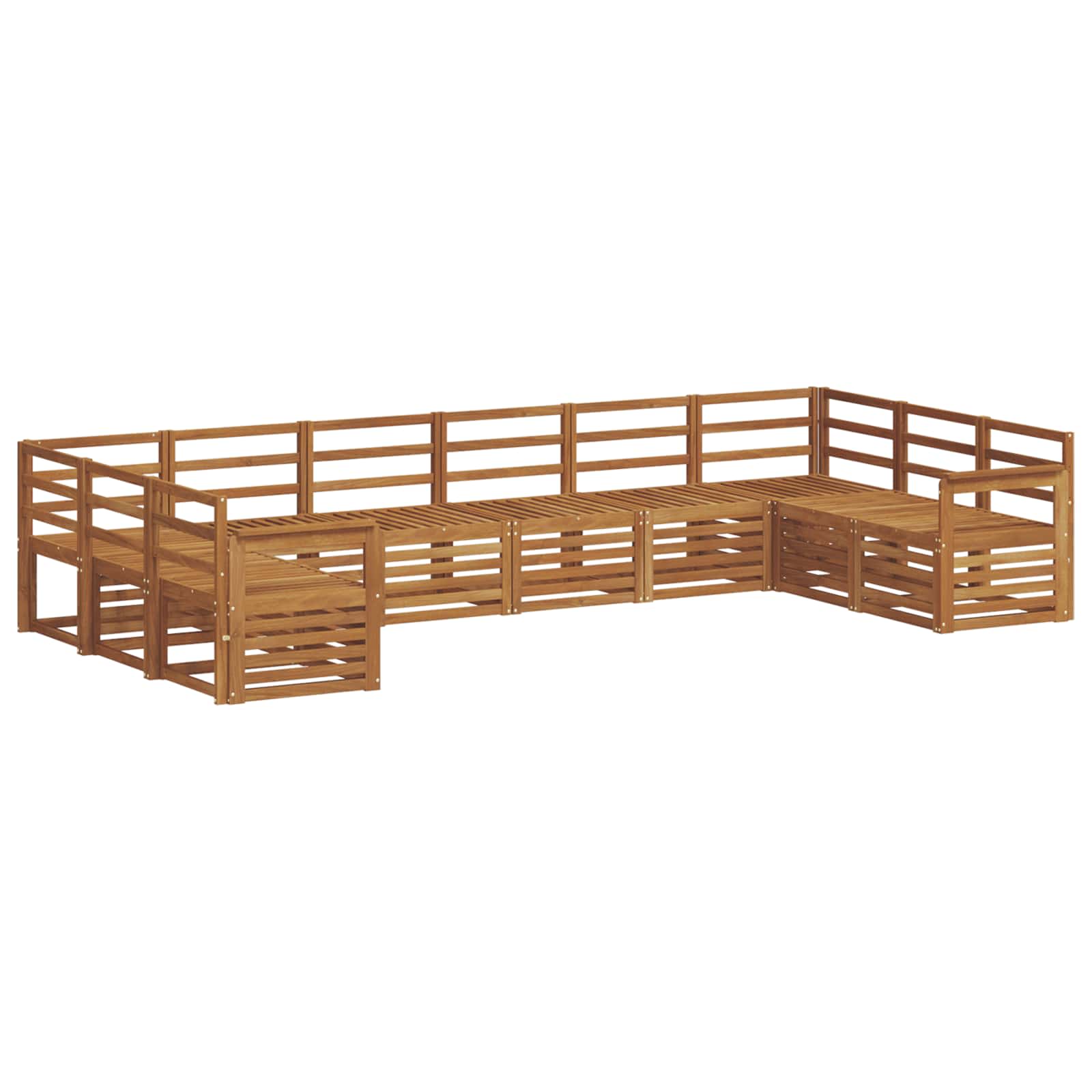 vidaXL Outdoor Sofa Set 10 pcs Natural 2