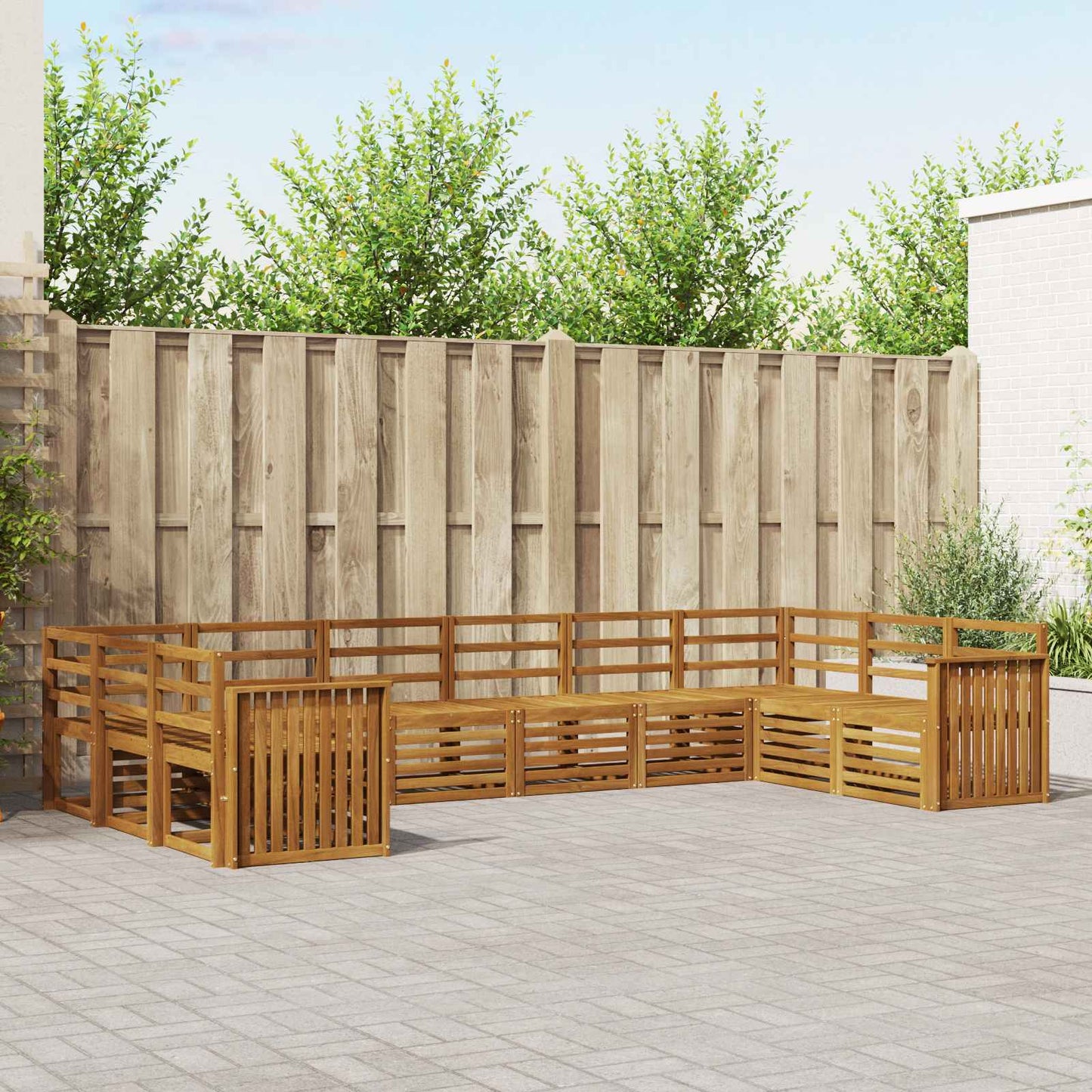 vidaXL Outdoor Sofa Set 10 pcs Natural 1