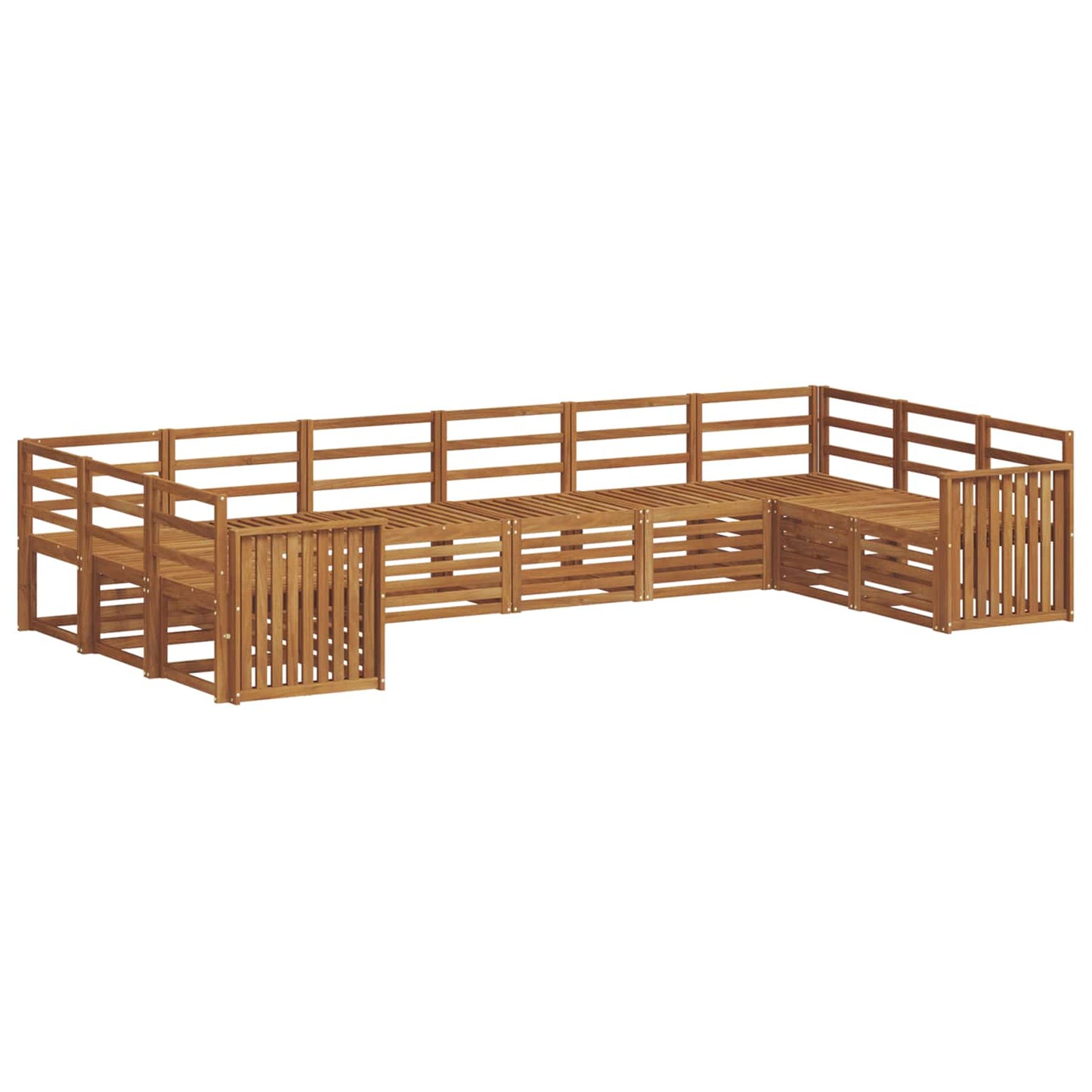 vidaXL Outdoor Sofa Set 10 pcs Natural 2