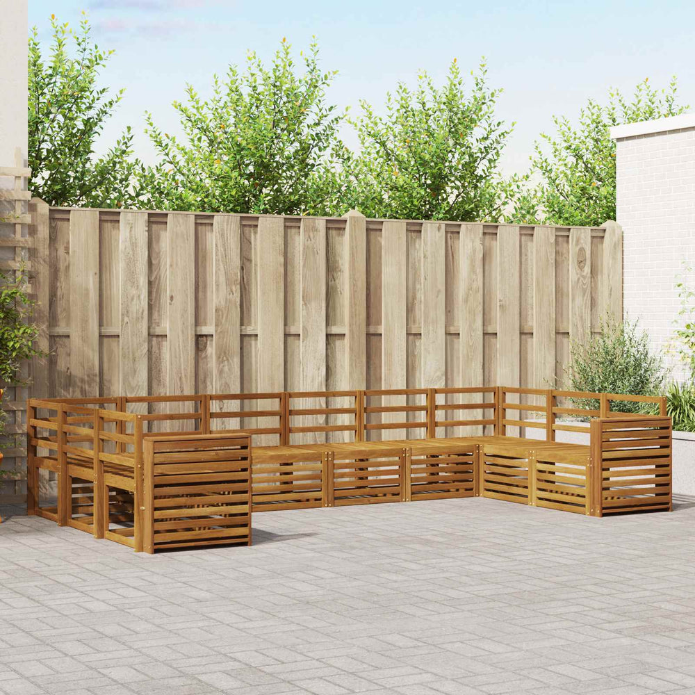 vidaXL Outdoor Sofa Set 10 pcs Natural