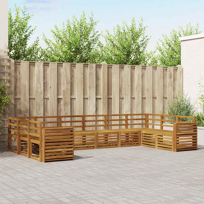 vidaXL Outdoor Sofa Set 10 pcs Natural 1