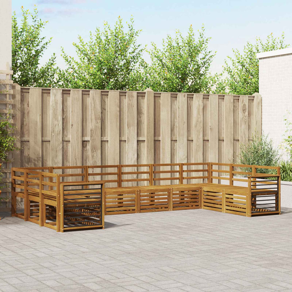 vidaXL Outdoor Sofa Set 10 pcs Natural