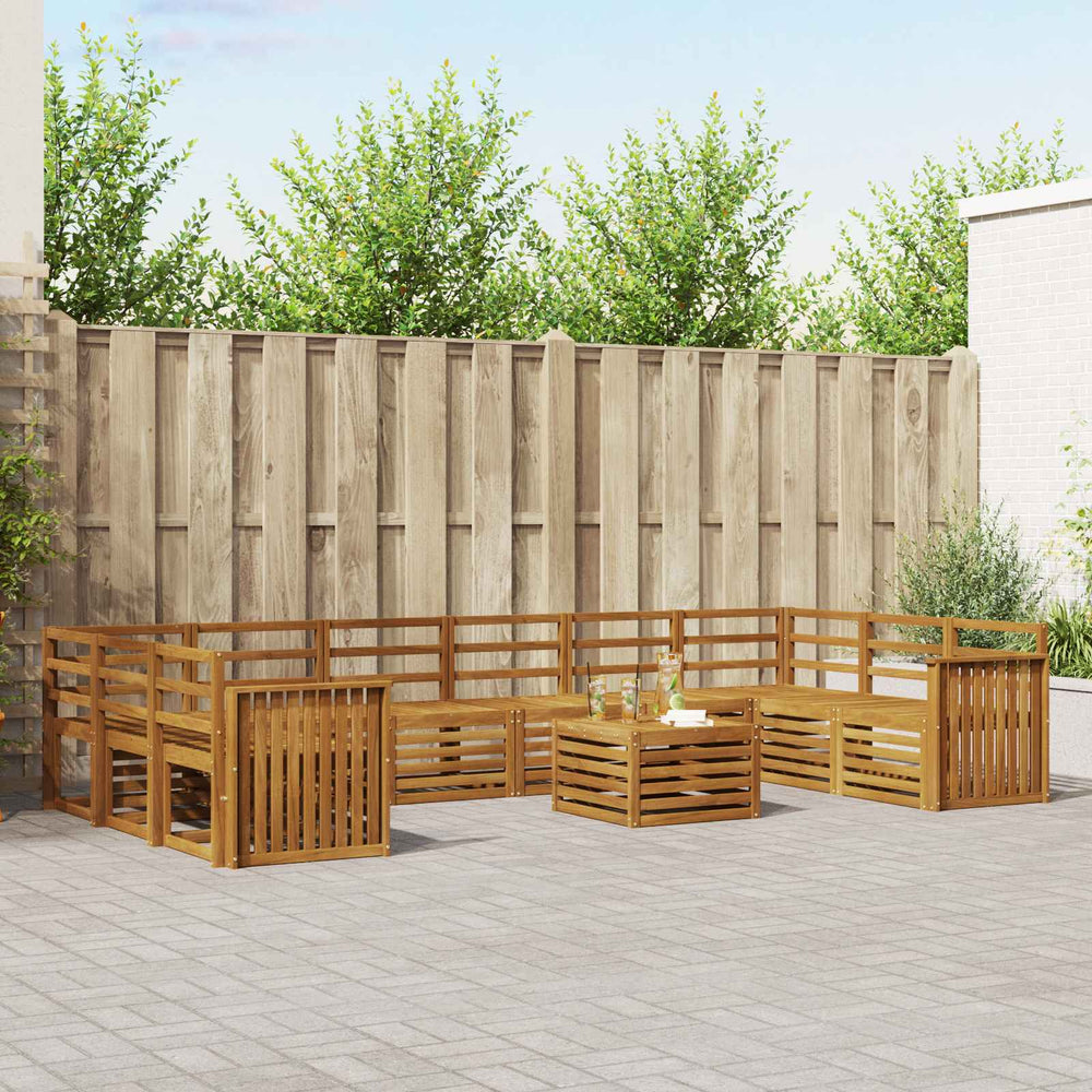 vidaXL Outdoor Sofa Set 11 pcs Natural