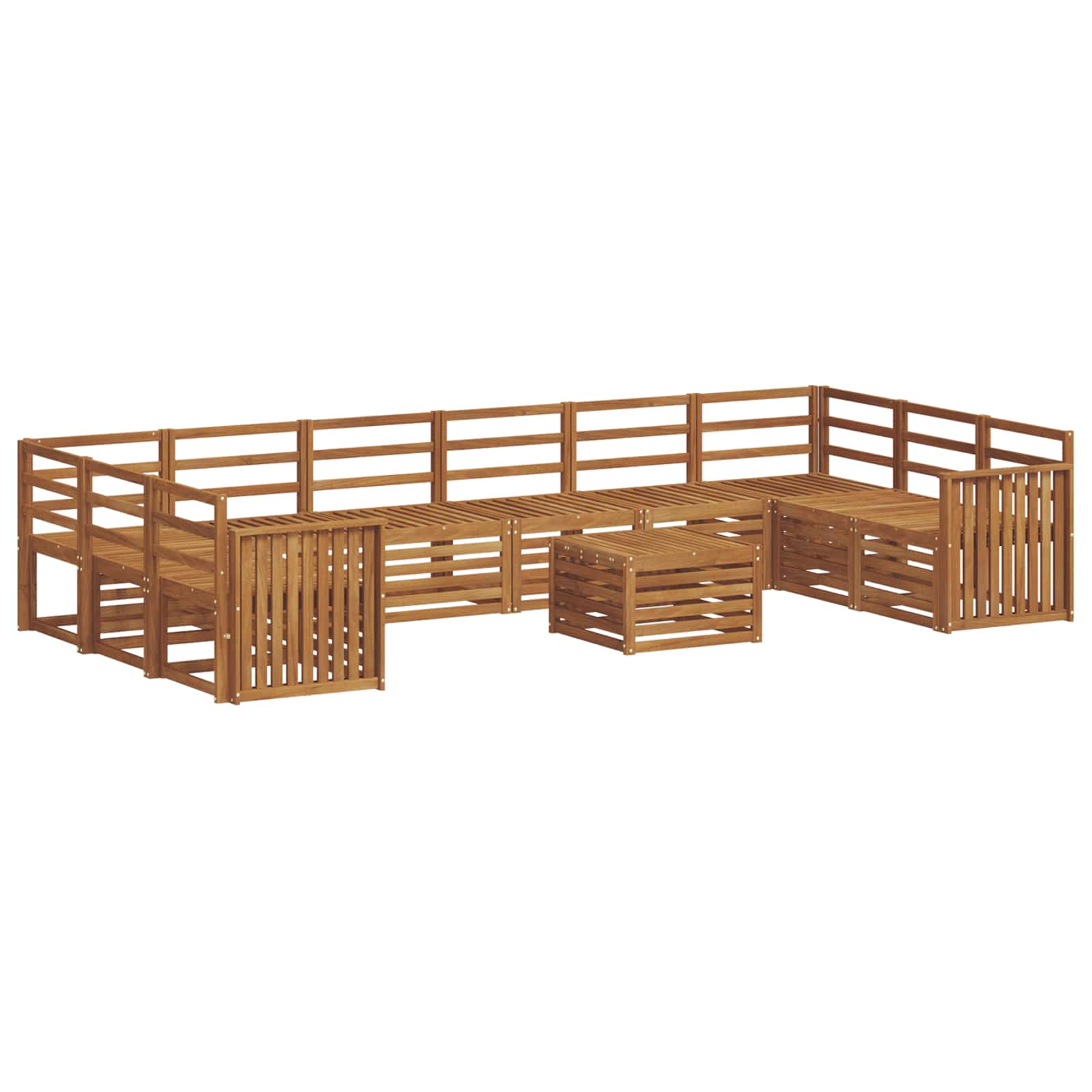 vidaXL Outdoor Sofa Set 11 pcs Natural 2