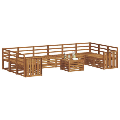 vidaXL Outdoor Sofa Set 11 pcs Natural 3
