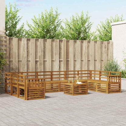 vidaXL Outdoor Sofa Set 11 pcs Natural 1