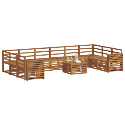 vidaXL Outdoor Sofa Set 11 pcs Natural 3