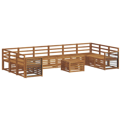 vidaXL Outdoor Sofa Set 11 pcs Natural 2
