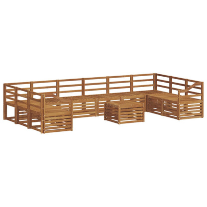 vidaXL Outdoor Sofa Set 11 pcs Natural 2