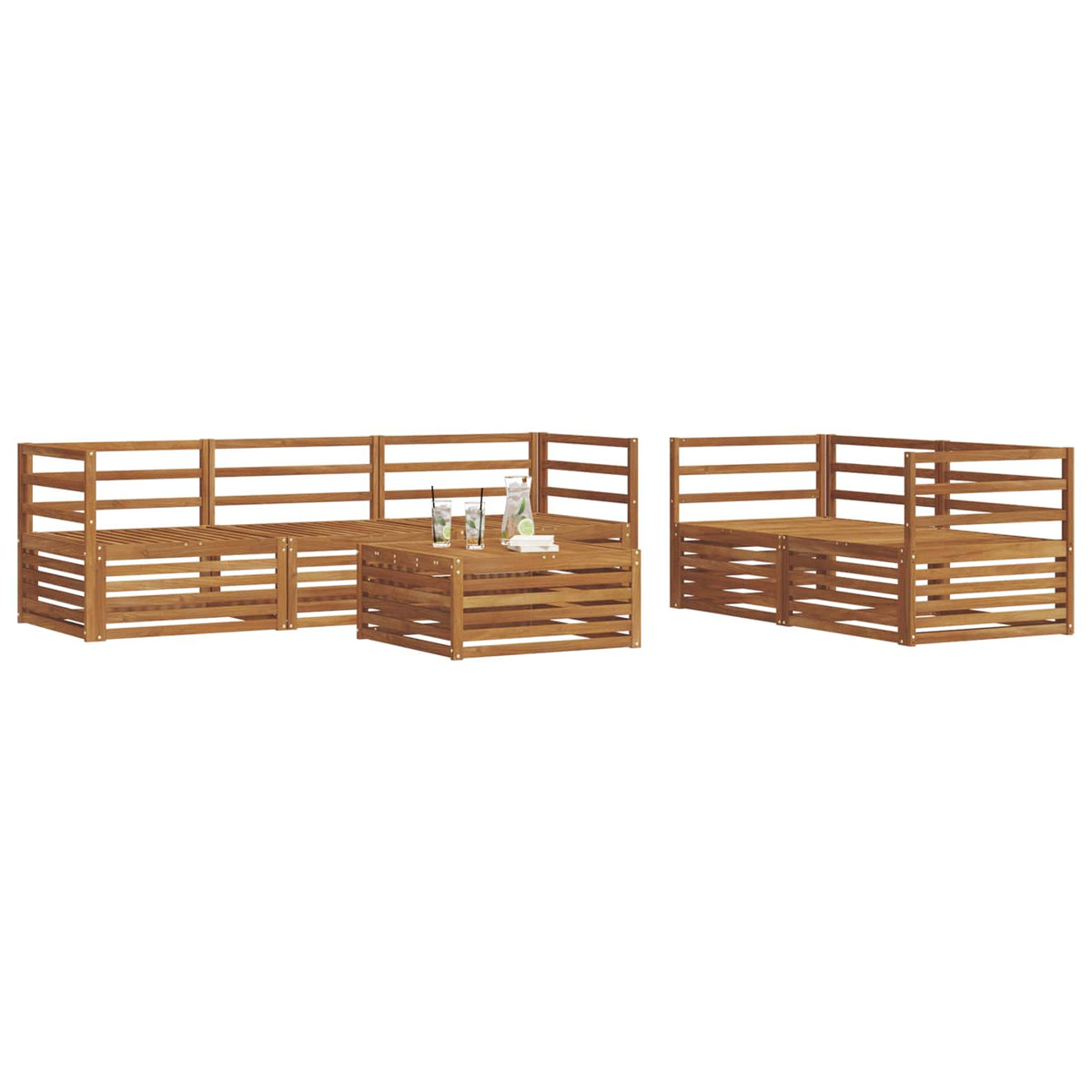 vidaXL Outdoor Sofa Set 6 pcs Natural Solid Acacia Wood 3