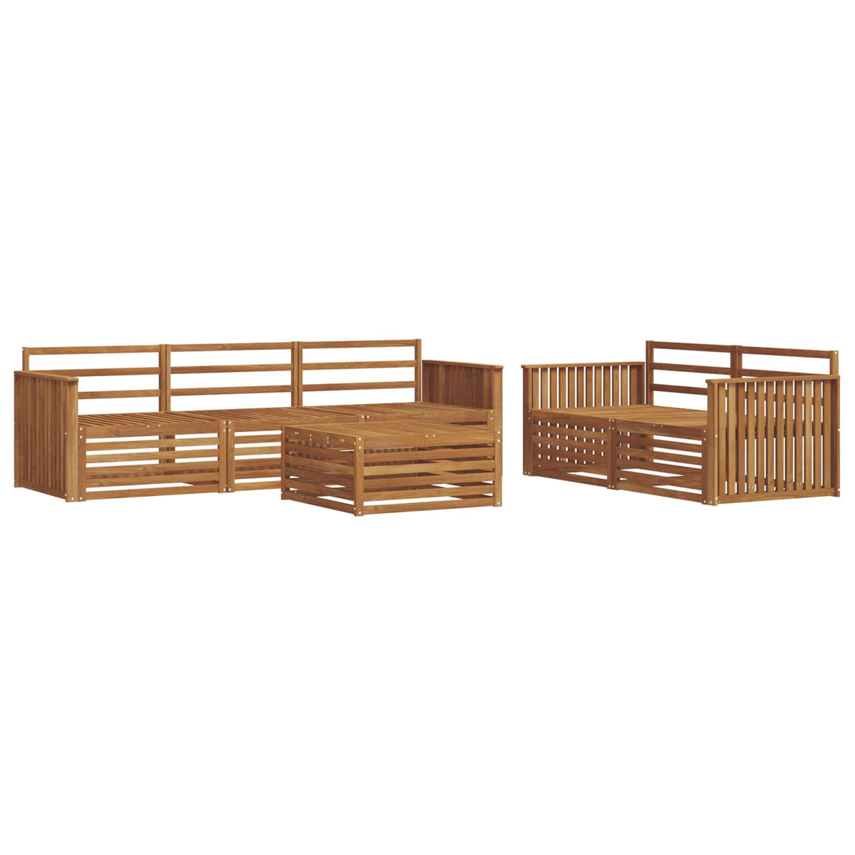 vidaXL Outdoor Sofa Set 6 pcs Natural Solid Acacia Wood 2