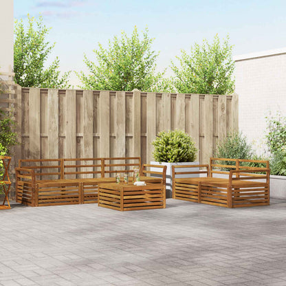 Outdoor Sofa Set 6 pcs Solid Acacia Wood Natural Curved