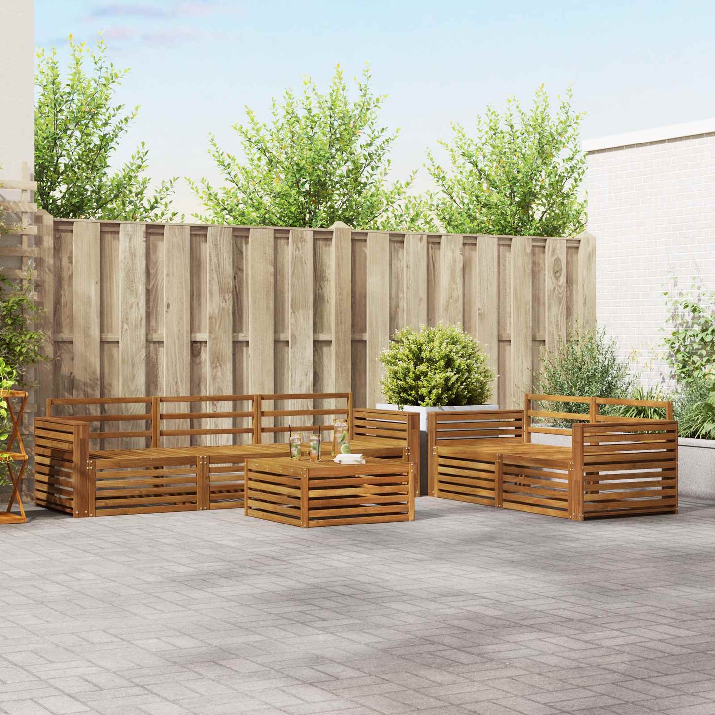 vidaXL Outdoor Sofa Set 6 pcs Natural Solid Acacia Wood 1