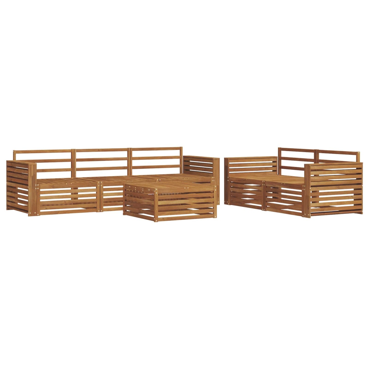 vidaXL Outdoor Sofa Set 6 pcs Natural Solid Acacia Wood 2