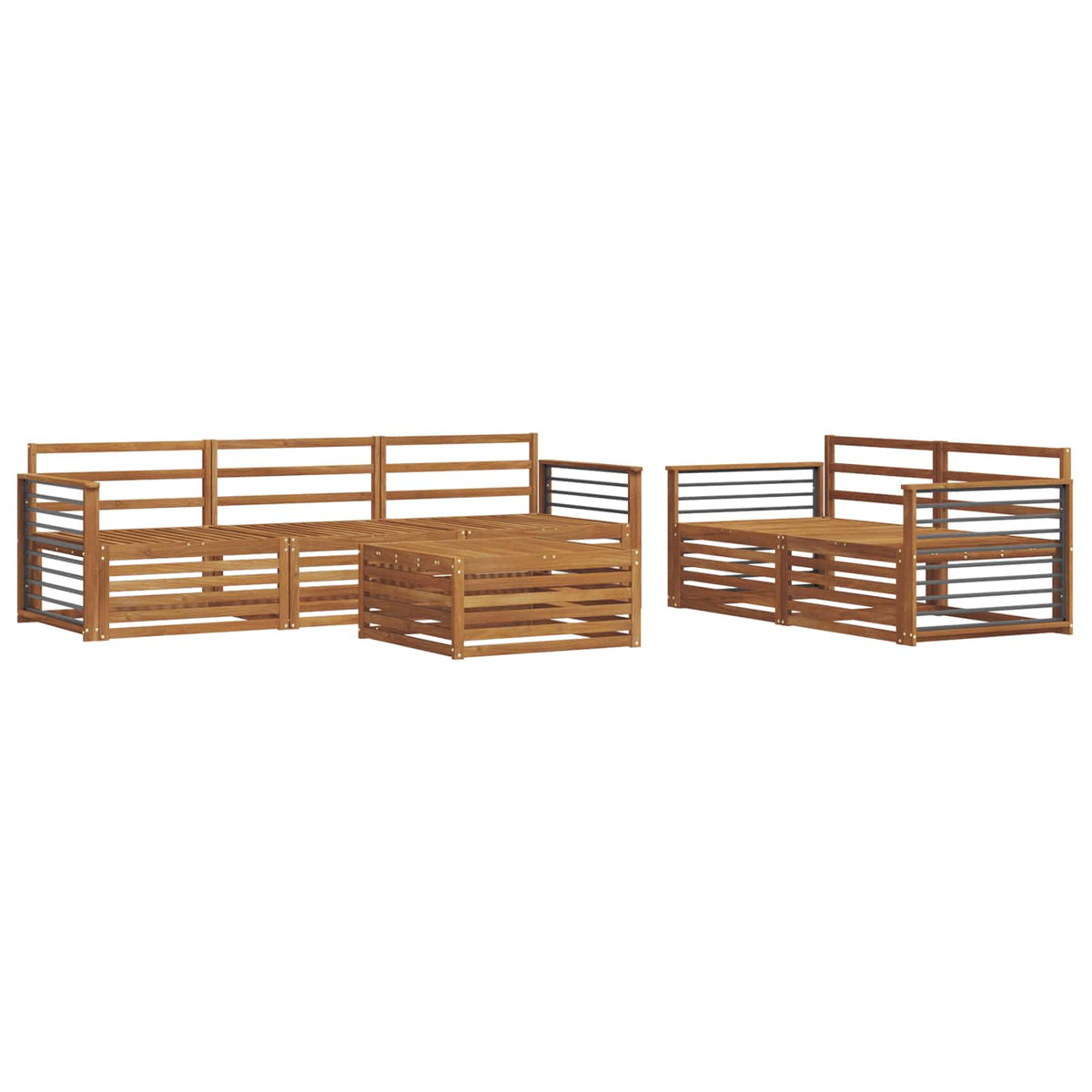 vidaXL Outdoor Sofa Set 6 pcs Natural Solid Acacia Wood 2
