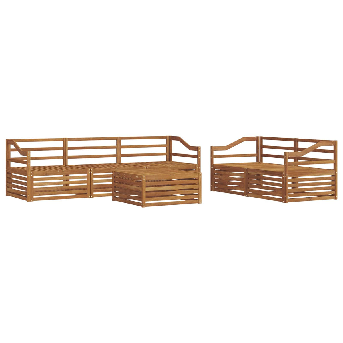 vidaXL Outdoor Sofa Set 6 pcs Natural Solid Acacia Wood 2