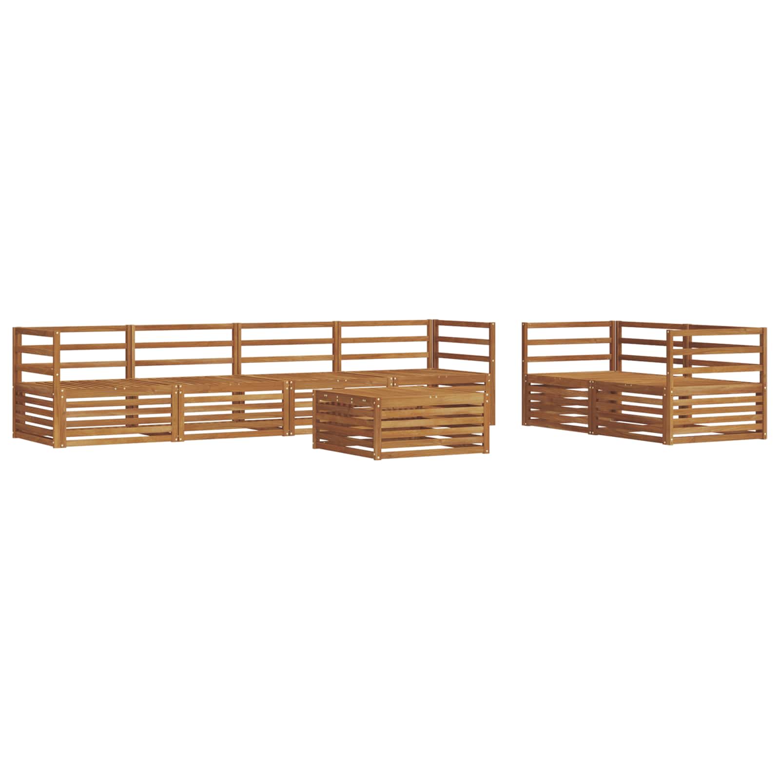 vidaXL Outdoor Sofa Set 7 pcs Natural Solid Acacia Wood 2