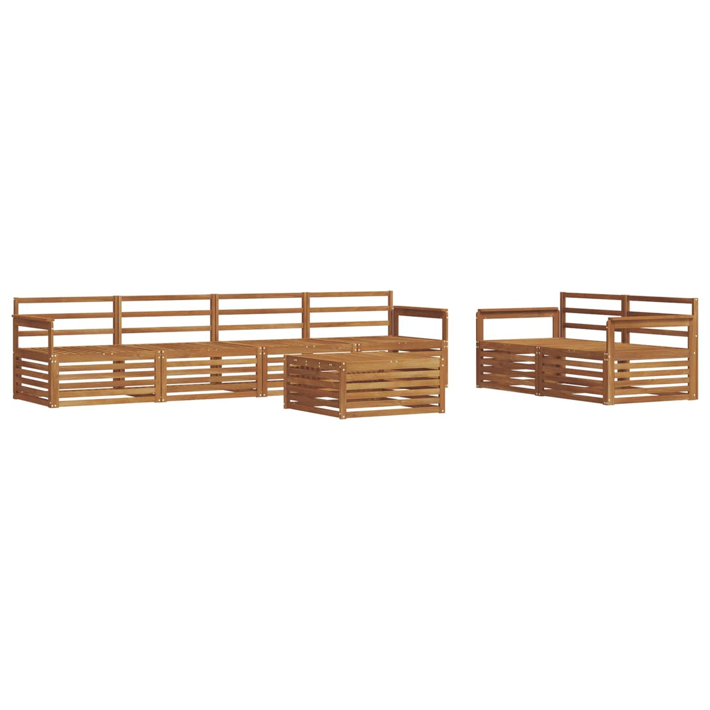 vidaXL Outdoor Sofa Set 7 pcs Natural Solid Acacia Wood 2