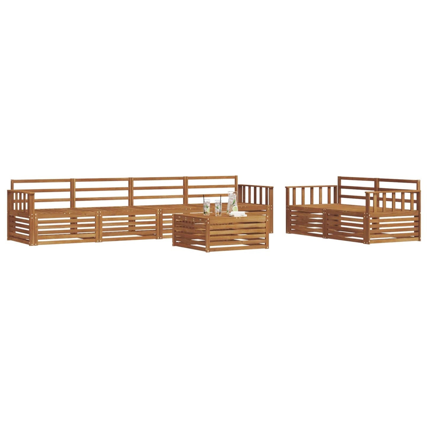 vidaXL Outdoor Sofa Set 7 pcs Natural Solid Acacia Wood 3