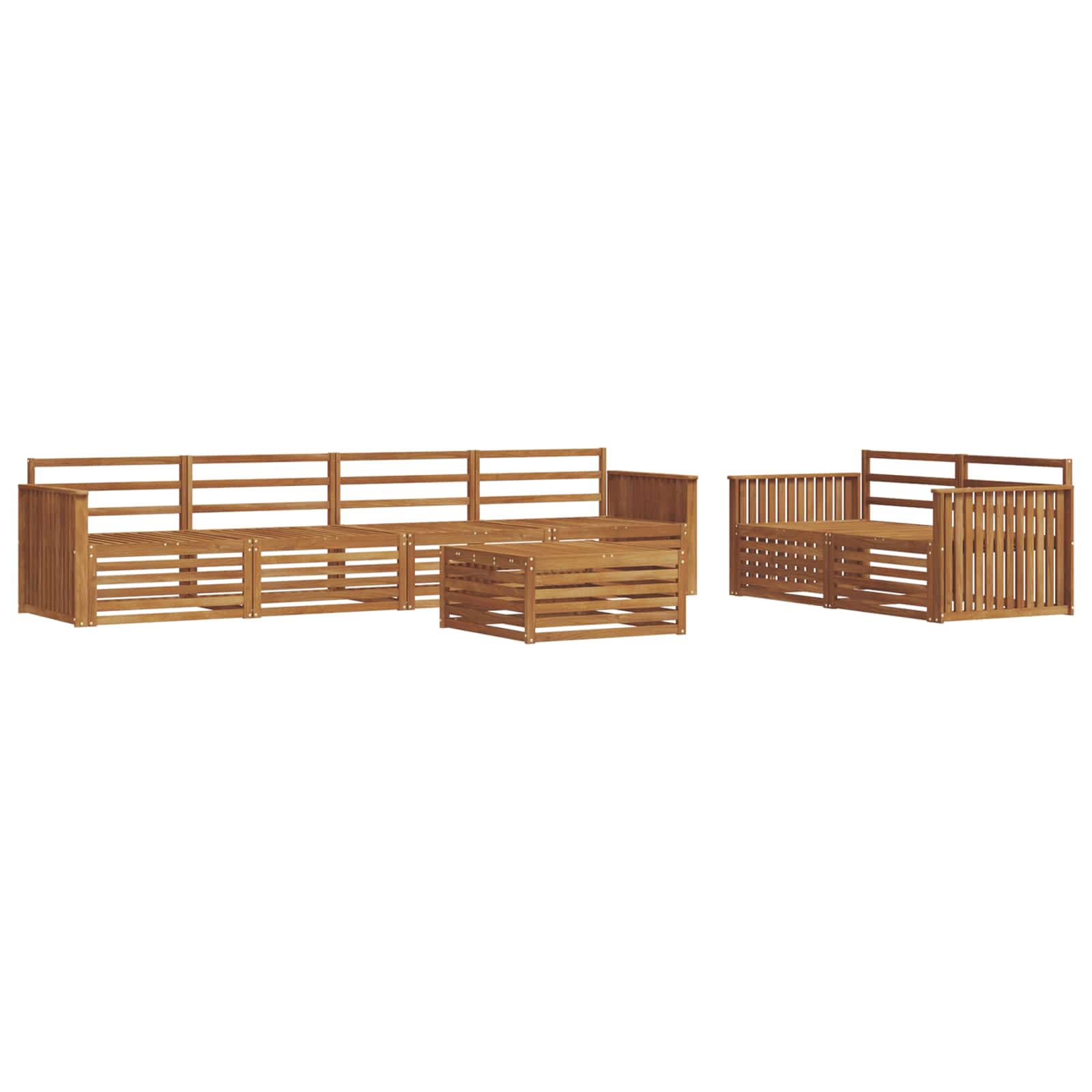 vidaXL Outdoor Sofa Set 7 pcs Natural Solid Acacia Wood 2
