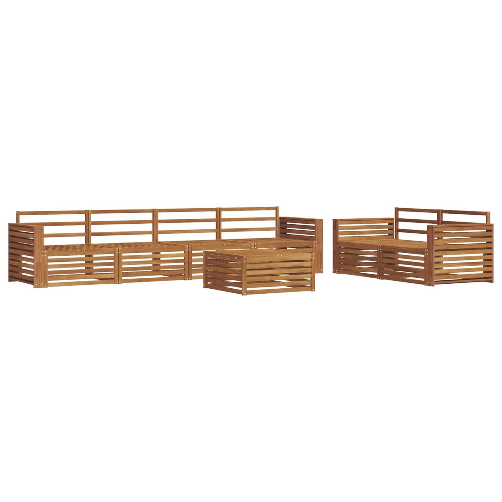 vidaXL Outdoor Sofa Set 7 pcs Natural Solid Acacia Wood 2