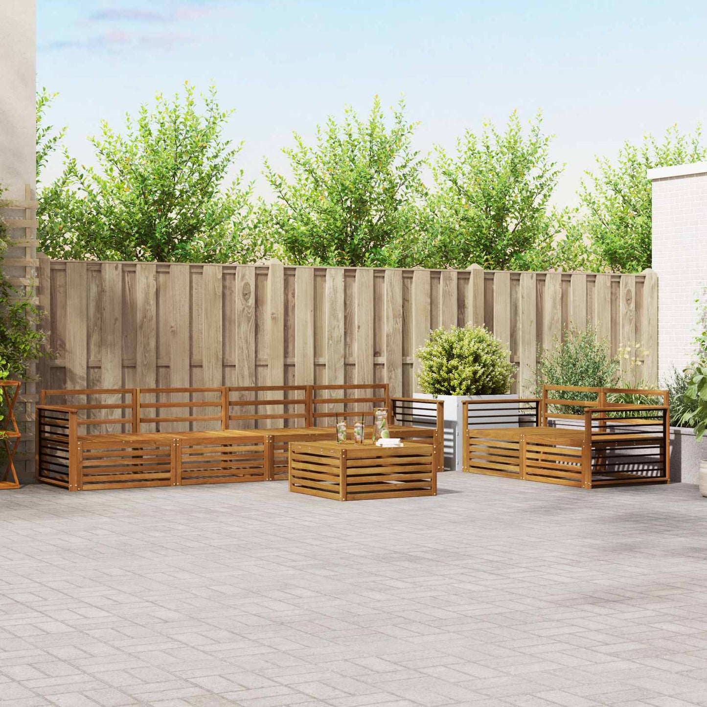 vidaXL Outdoor Sofa Set 7 pcs Natural Solid Acacia Wood 1