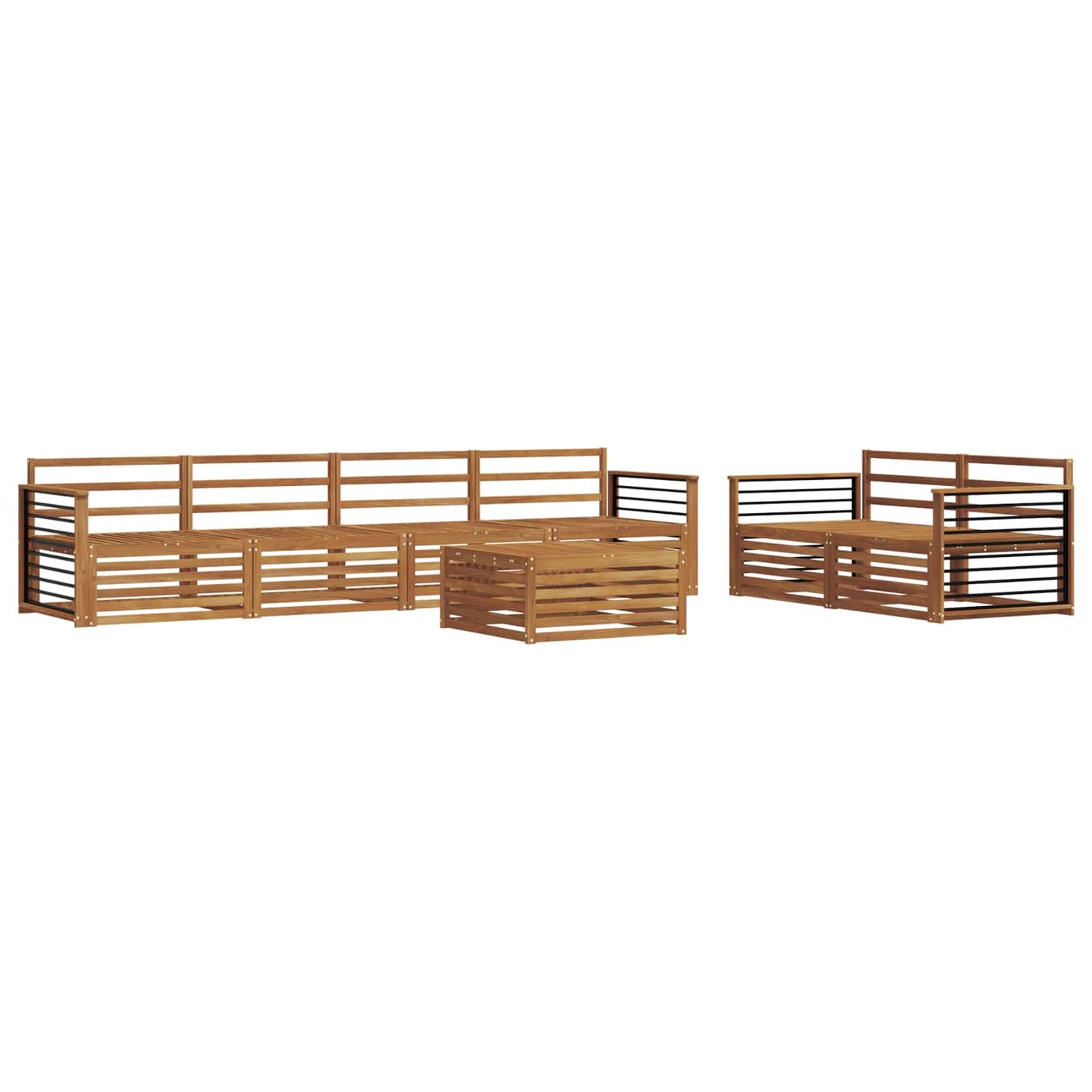 vidaXL Outdoor Sofa Set 7 pcs Natural Solid Acacia Wood 2