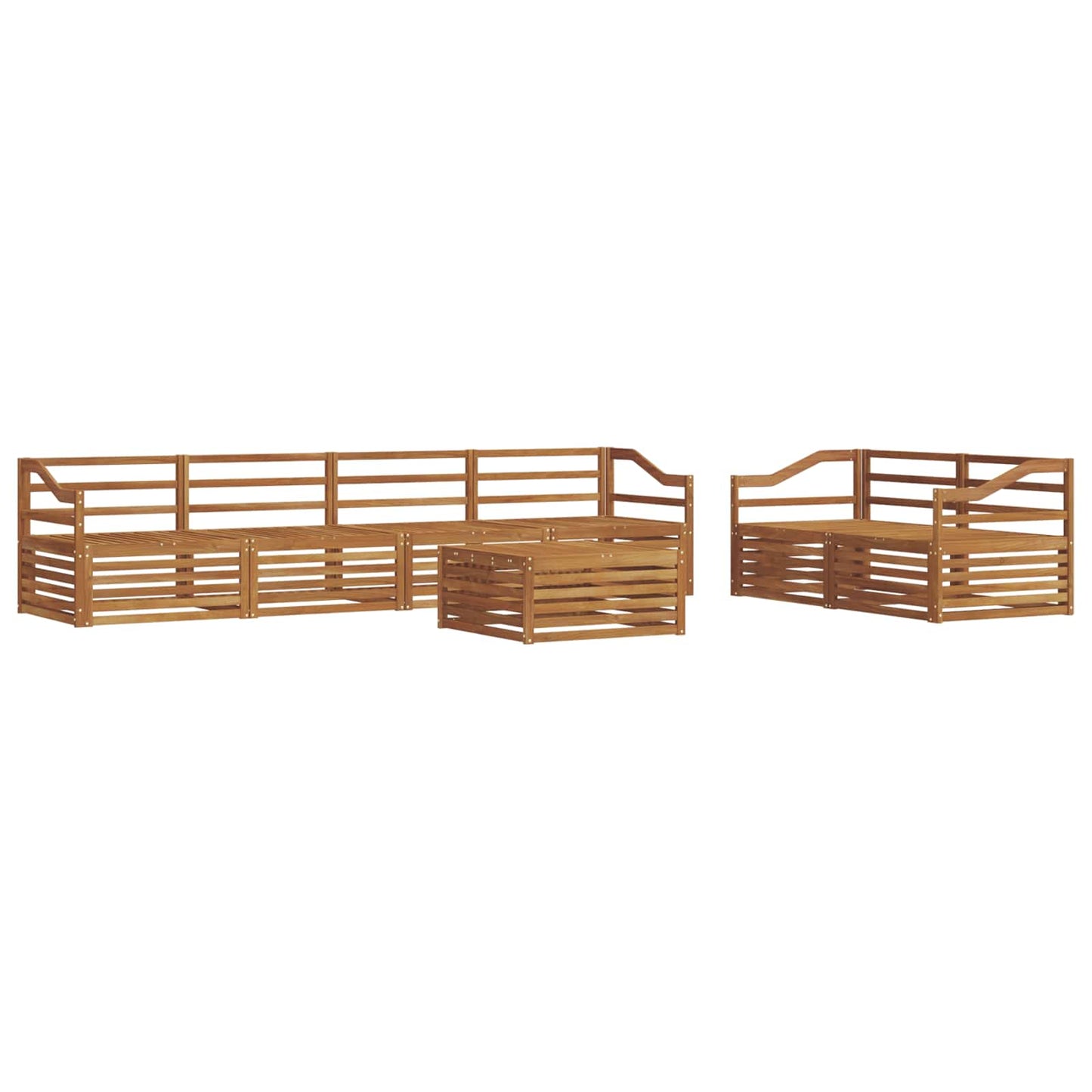 vidaXL Outdoor Sofa Set 7 pcs Natural Solid Acacia Wood 2