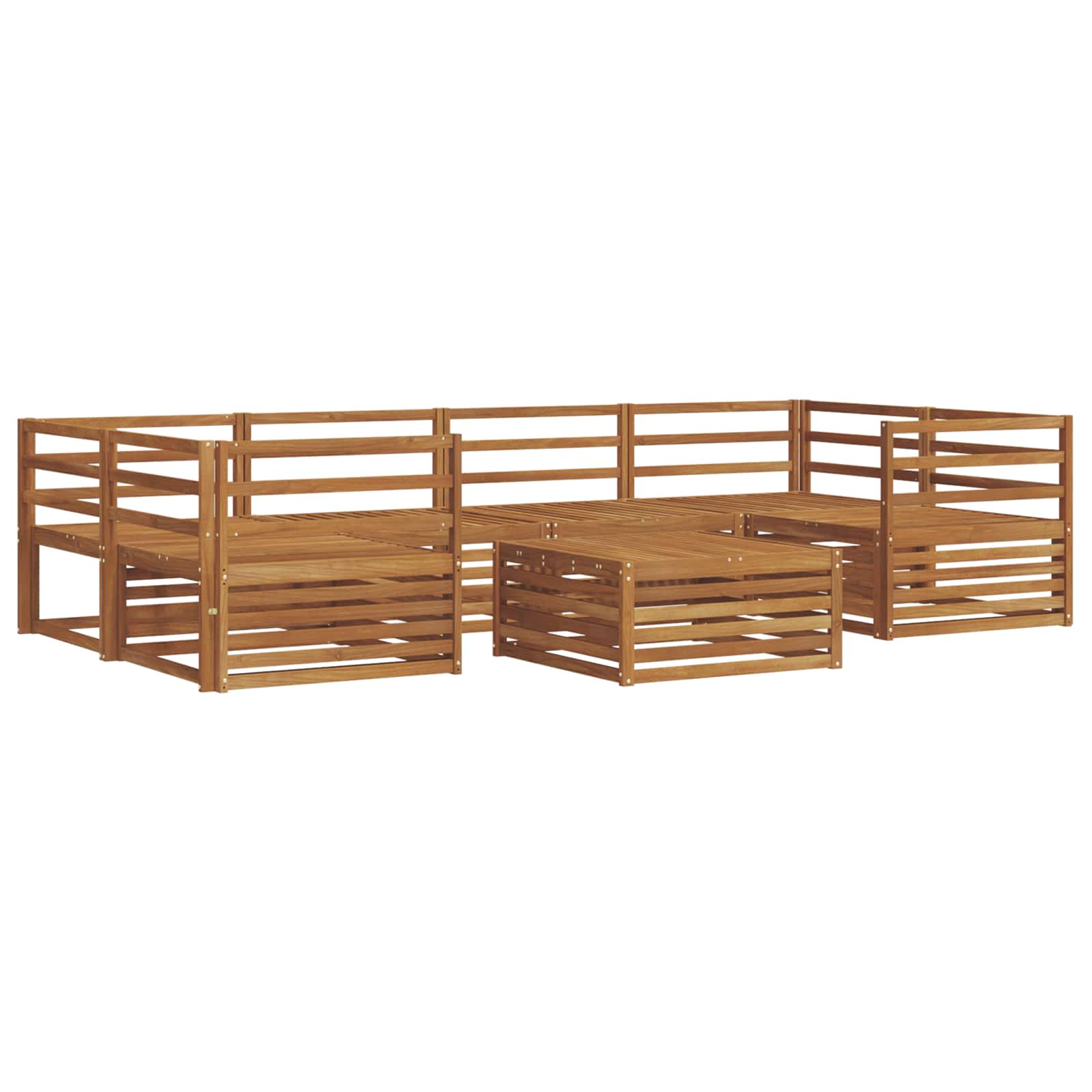 vidaXL Outdoor Sofa Set 7 pcs Natural Solid Acacia Wood 2