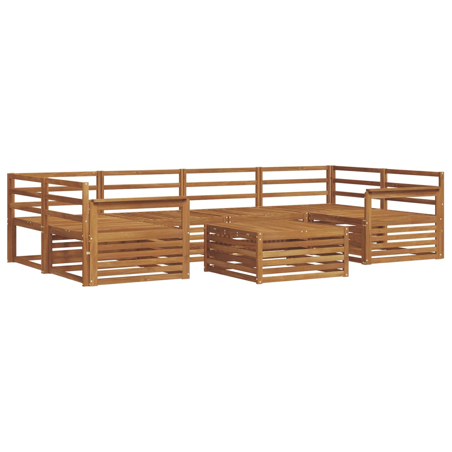 vidaXL Outdoor Sofa Set 7 pcs Natural Solid Acacia Wood 2