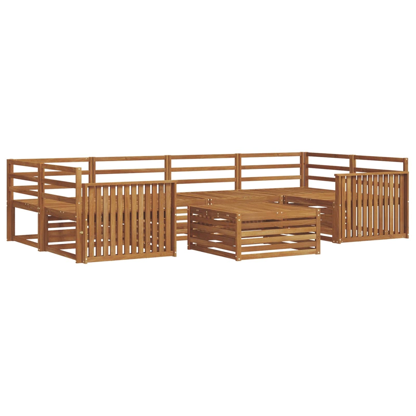 vidaXL Outdoor Sofa Set 7 pcs Natural Solid Acacia Wood 2
