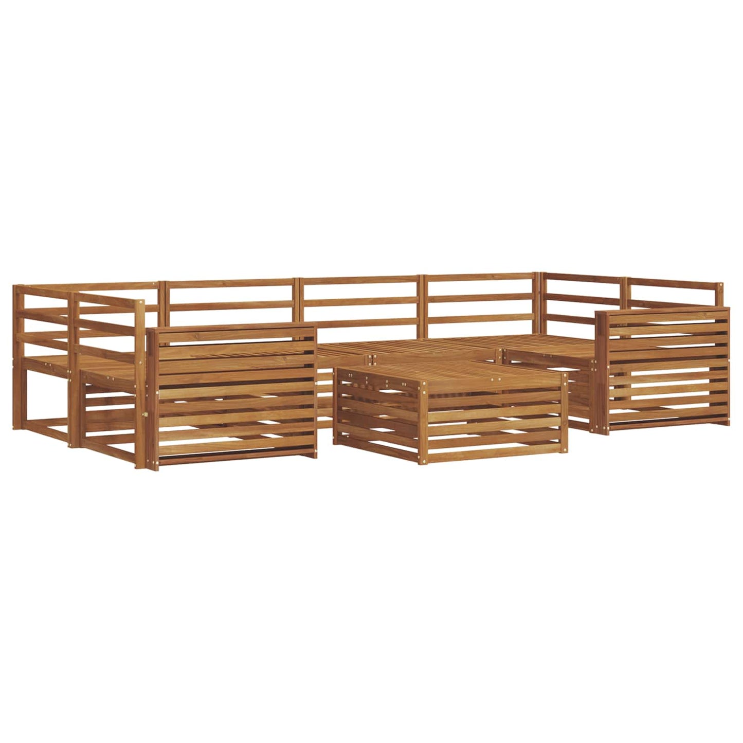 vidaXL Outdoor Sofa Set 7 pcs Natural Solid Acacia Wood 2