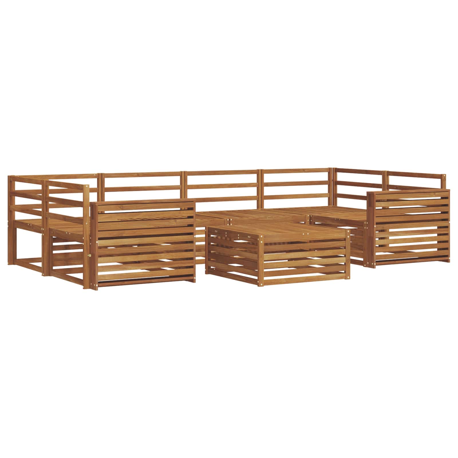 vidaXL Outdoor Sofa Set 7 pcs Natural Solid Acacia Wood 2