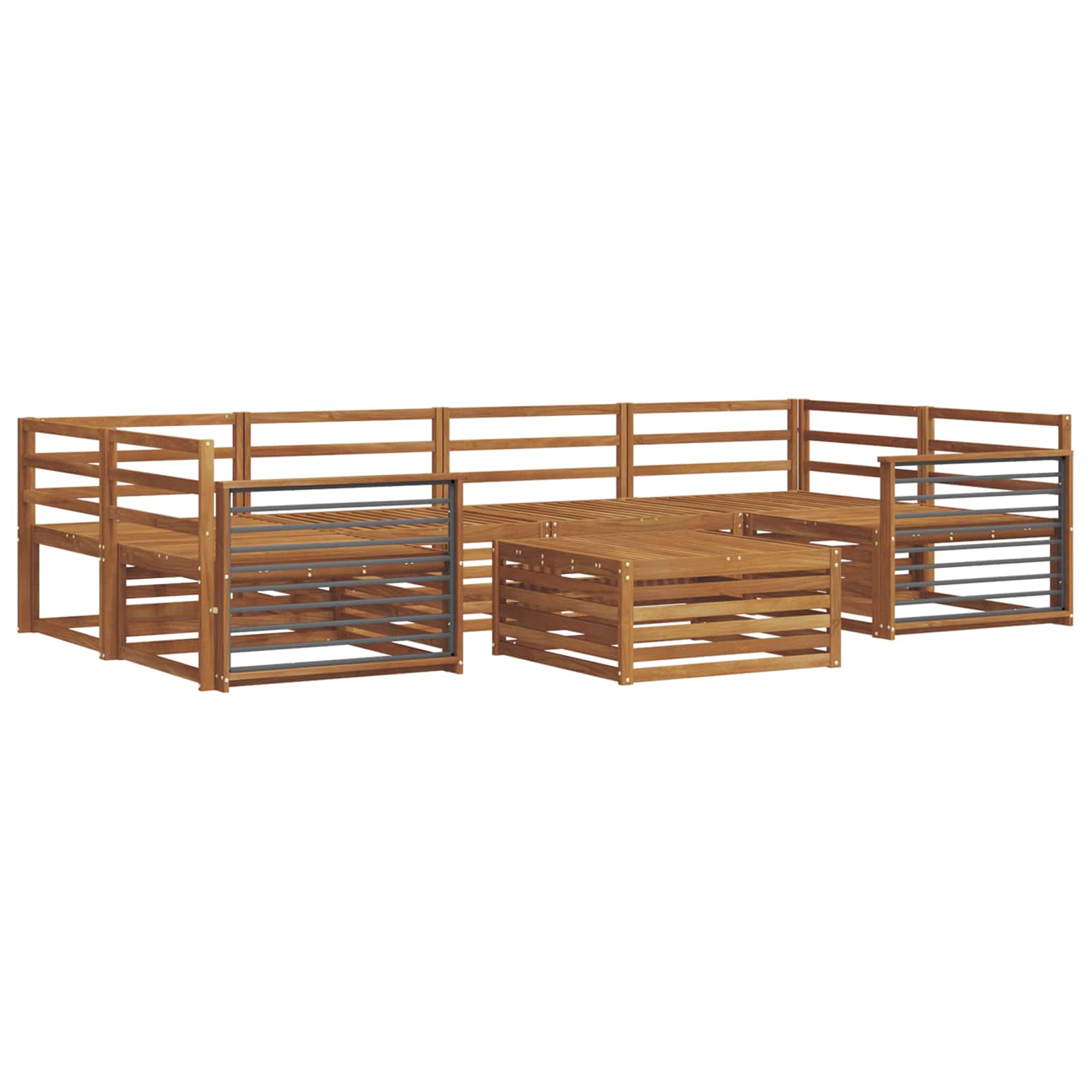 vidaXL Outdoor Sofa Set 7 pcs Natural Solid Acacia Wood 2