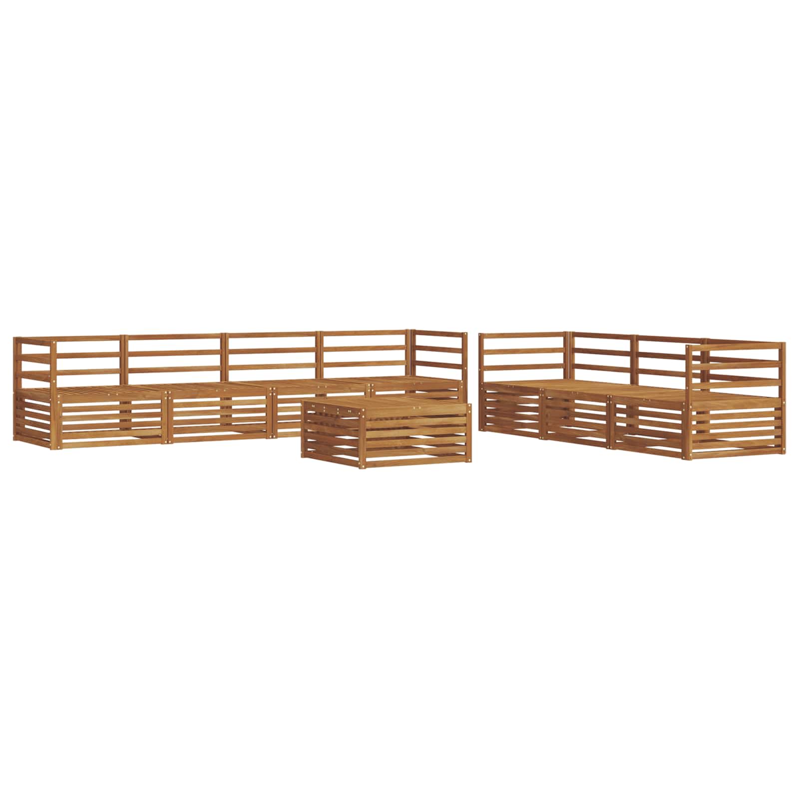 vidaXL Outdoor Sofa Set 8 pcs Natural Solid Acacia Wood 2