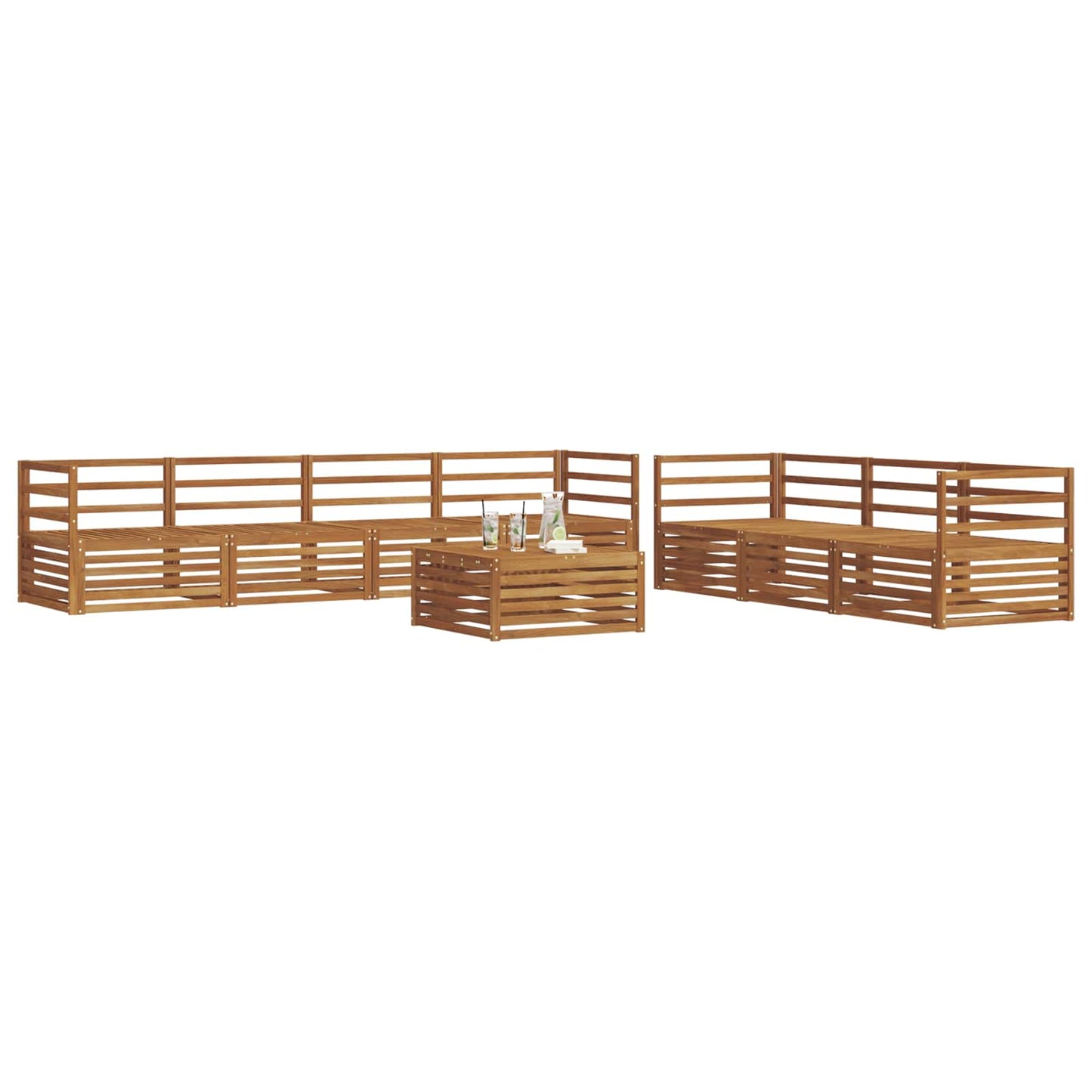vidaXL Outdoor Sofa Set 8 pcs Natural Solid Acacia Wood 3