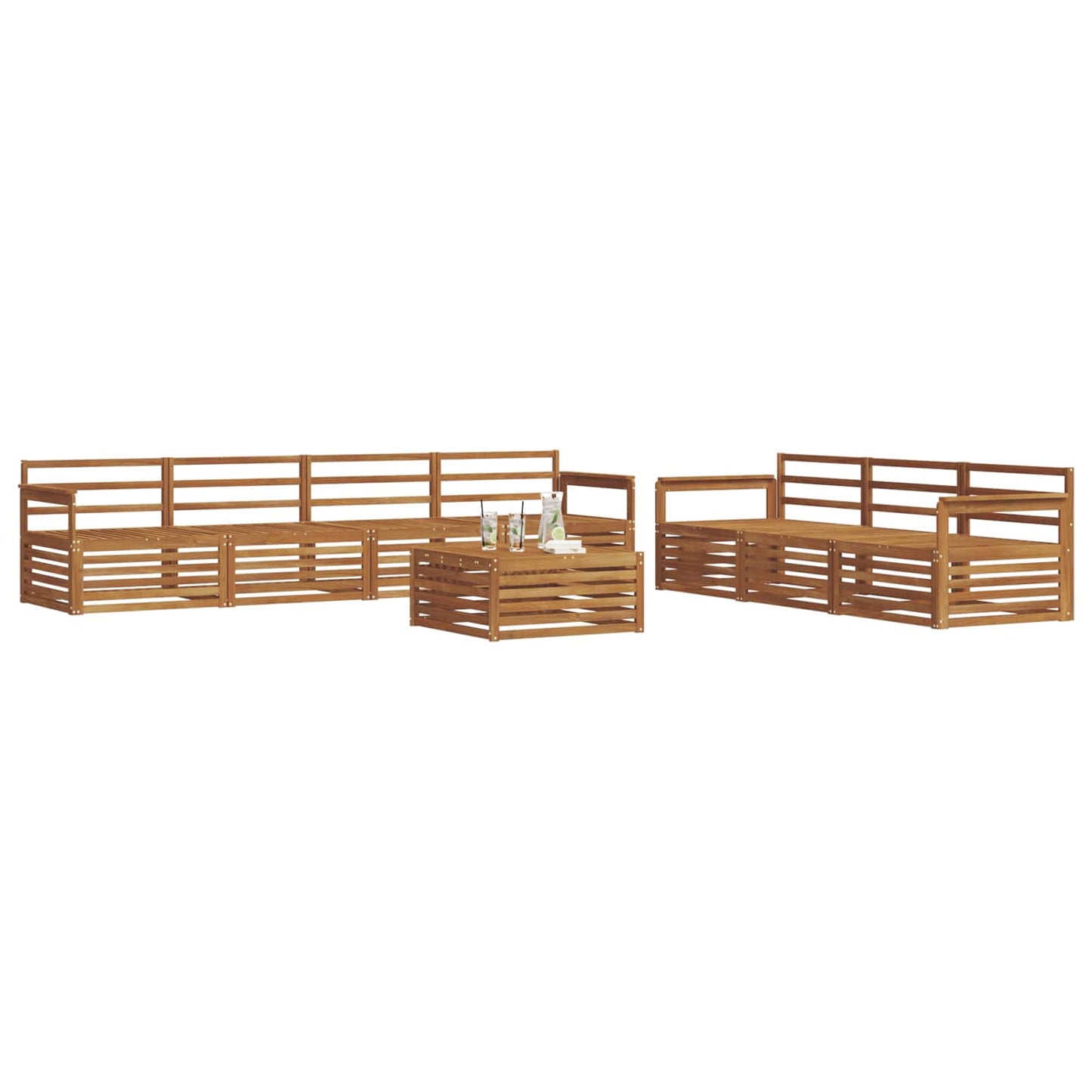 vidaXL Outdoor Sofa Set 8 pcs Natural Solid Acacia Wood 3
