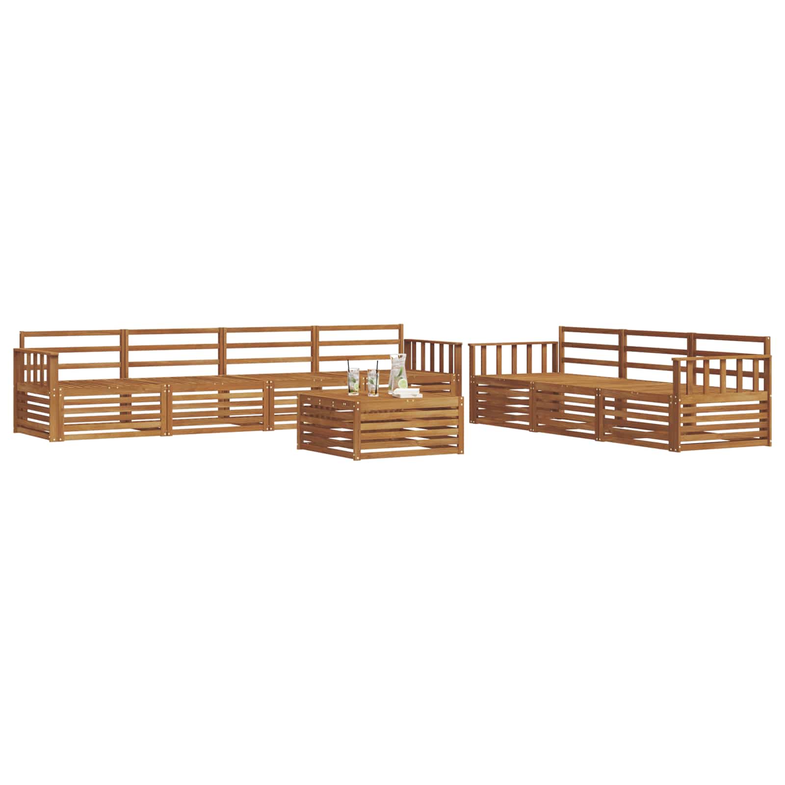 vidaXL Outdoor Sofa Set 8 pcs Natural Solid Acacia Wood 3