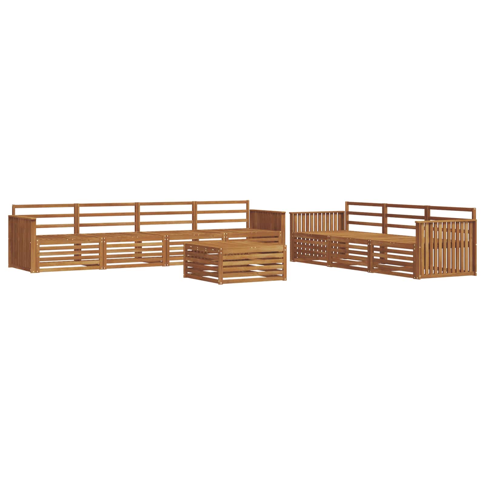 vidaXL Outdoor Sofa Set 8 pcs Natural Solid Acacia Wood 2