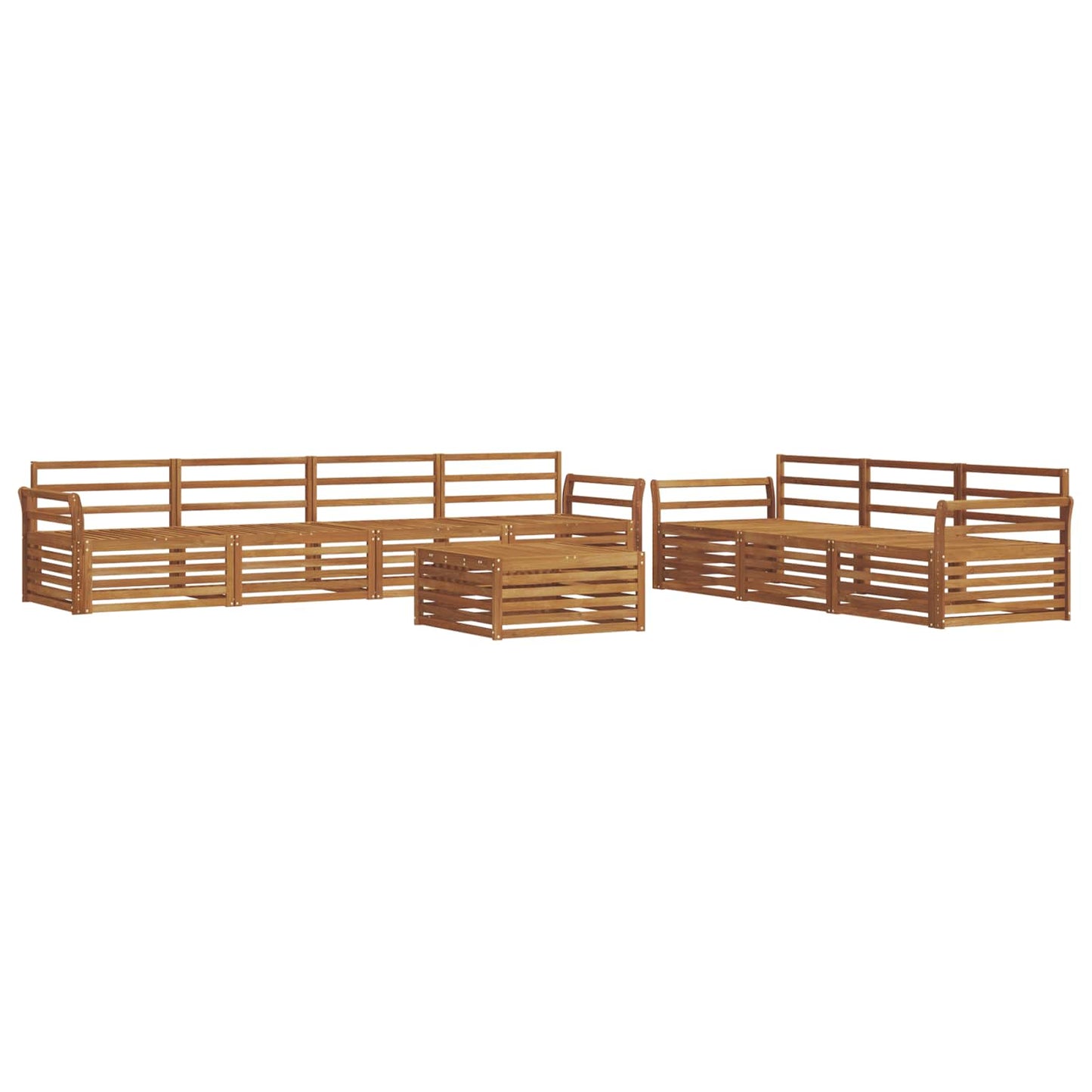 vidaXL Outdoor Sofa Set 8 pcs Natural Solid Acacia Wood 2