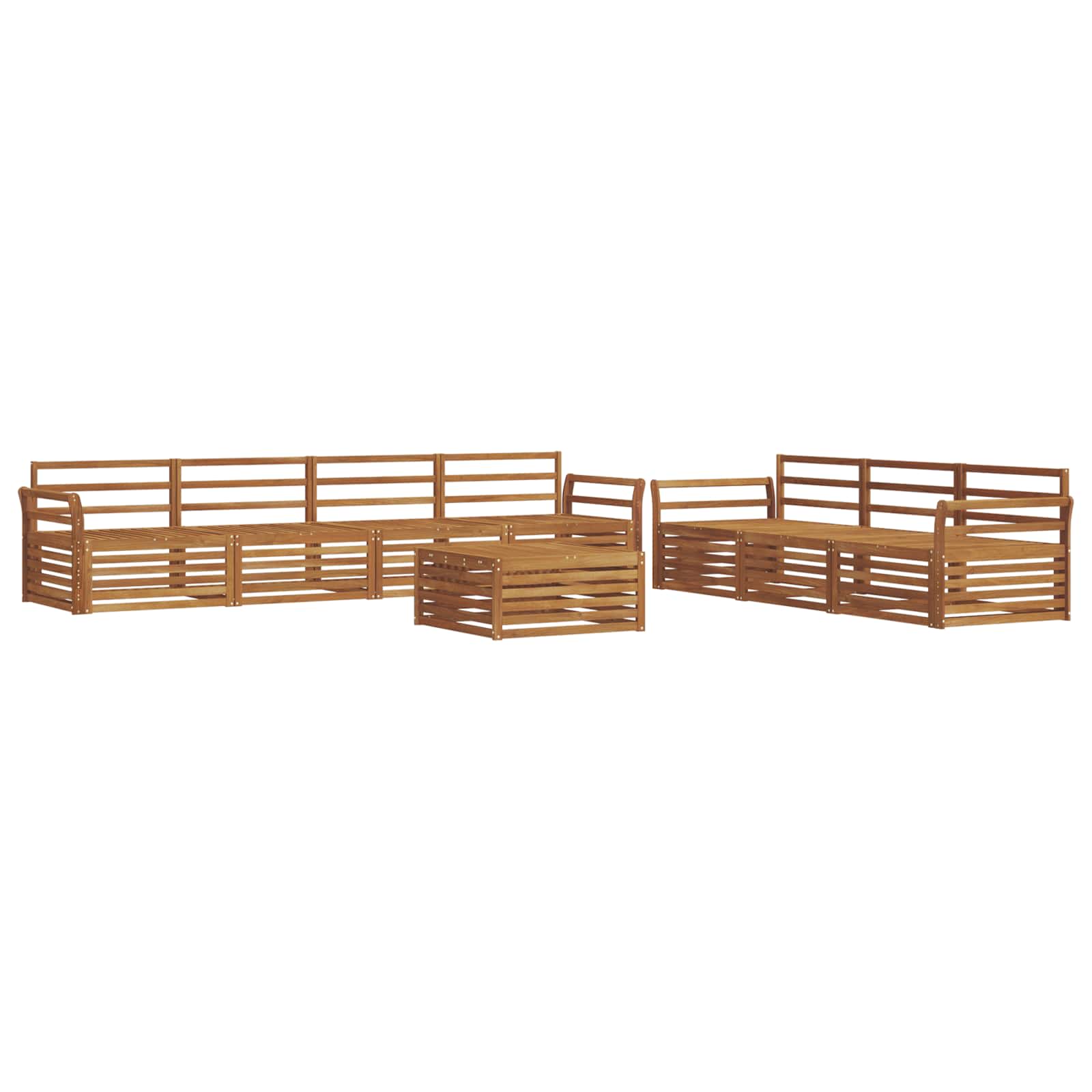 vidaXL Outdoor Sofa Set 8 pcs Natural Solid Acacia Wood 2