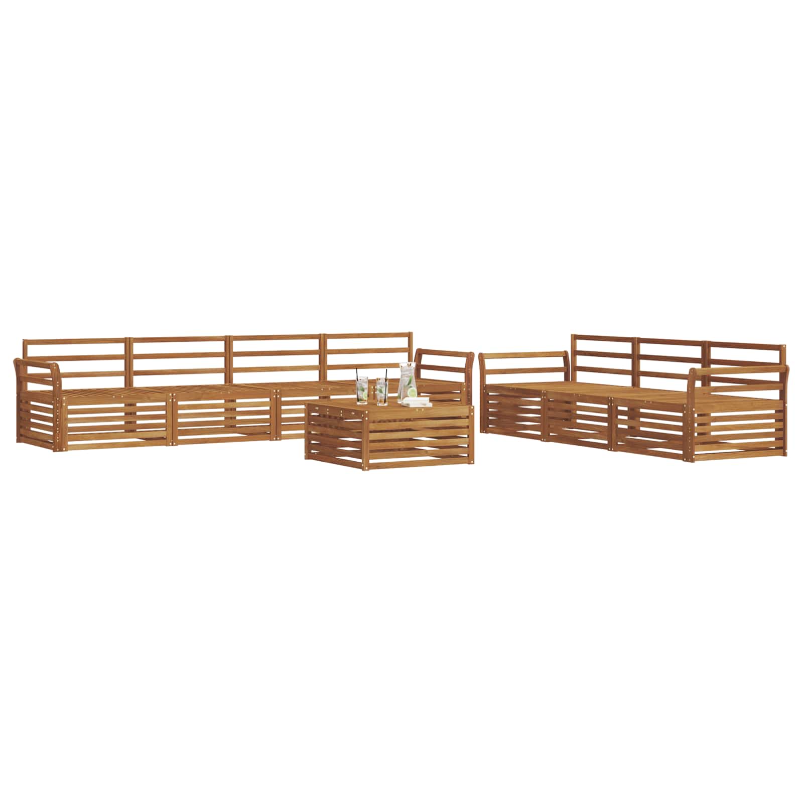 vidaXL Outdoor Sofa Set 8 pcs Natural Solid Acacia Wood 3