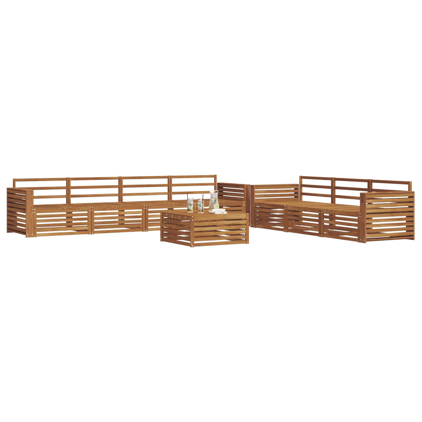 vidaXL Outdoor Sofa Set 8 pcs Natural Solid Acacia Wood 3